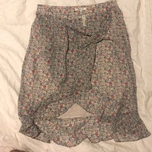 Madewell Floral Ruffle Skirt Size 6